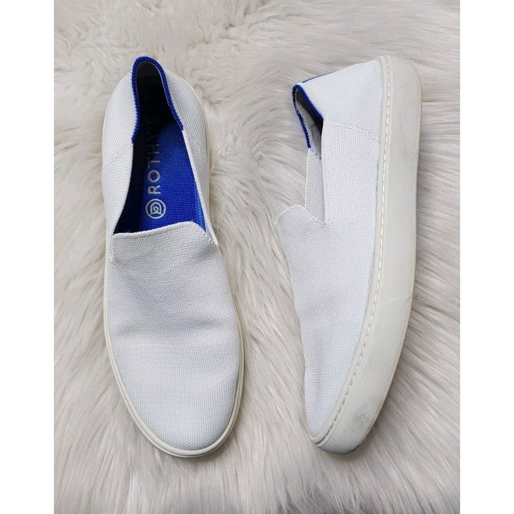 Rothy's White Casual Slip On Knit Sneakers Shoes Women's Size 10.5 Washable
